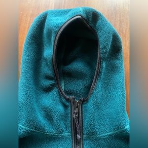 REI XL turquoise heavy fleece zip-up hoodie